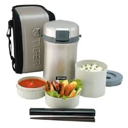 تايجر علبة غداء قابلة للاستخدام في الميكروويف - فضي
